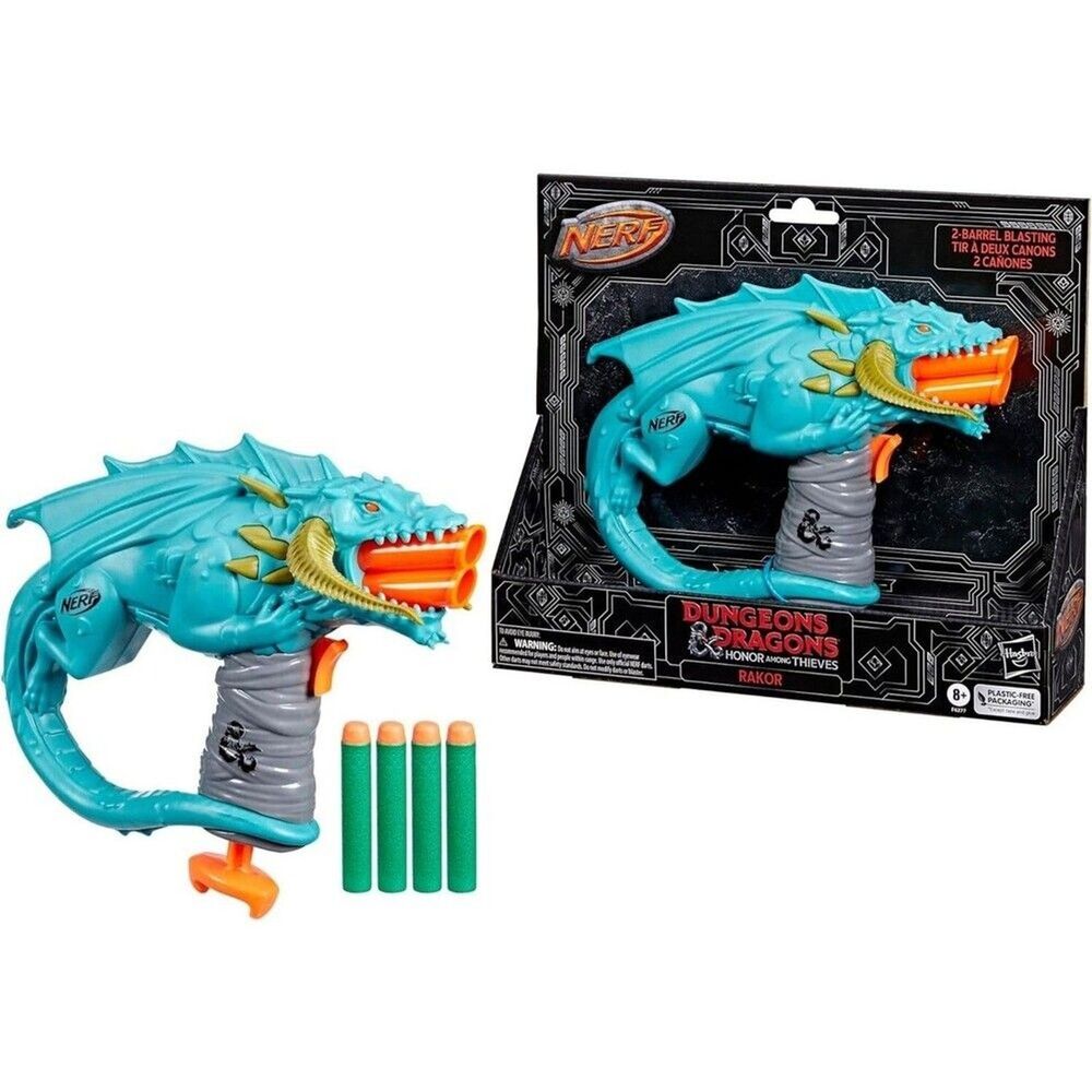 Nerf Dungeons & Dragons Rakor Blaster 4 Nerf Elite 2.0 Darts. Indoor & Out NEW!